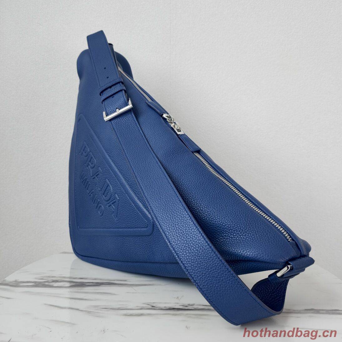 Prada Deer skin Leather Triangle shoulder bag 2VD012 blue