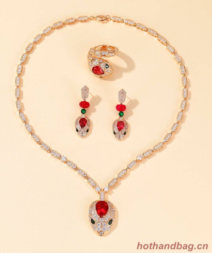 BVLGARI Necklace & Earrings &Ring One Set BNE11241
