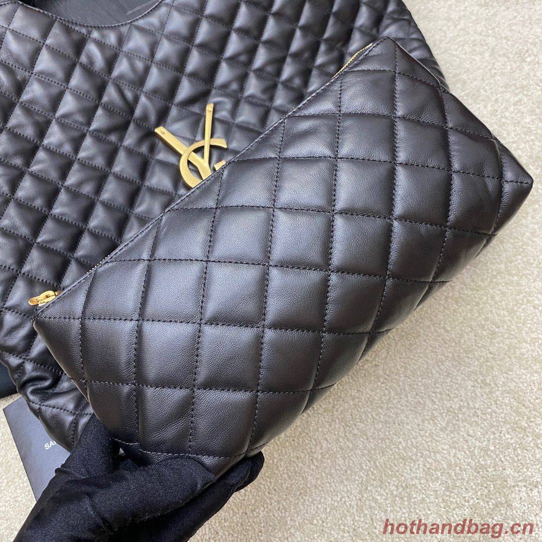 Yves Saint Laurent ICARE MAXI SHOPPING BAG IN QUILTED LAMBSKIN 698651 Black