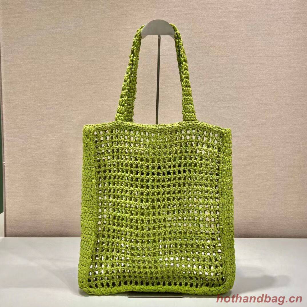 Prada Raffia tote bag 1CH393 green