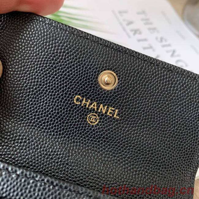 Chanel card holder Calfskin AP2735 black