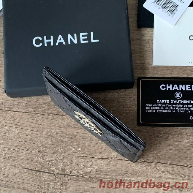 Chanel card holder Calfskin AP2737 black
