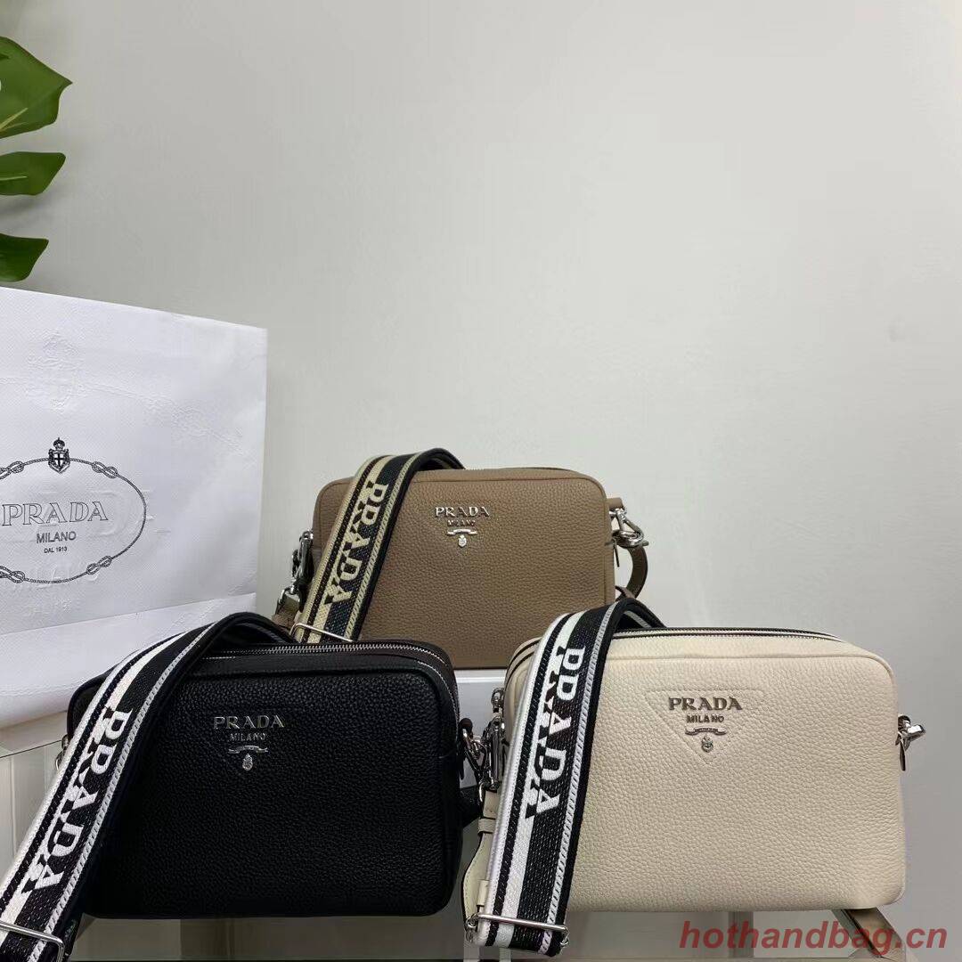 Prada Leather bag with shoulder strap 1BH082 black