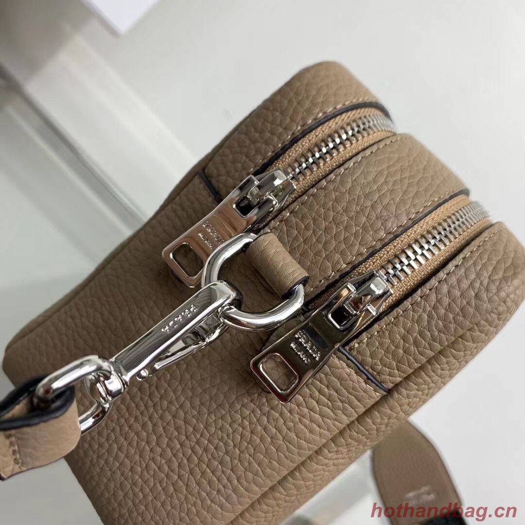 Prada Leather bag with shoulder strap 1BH082 gray