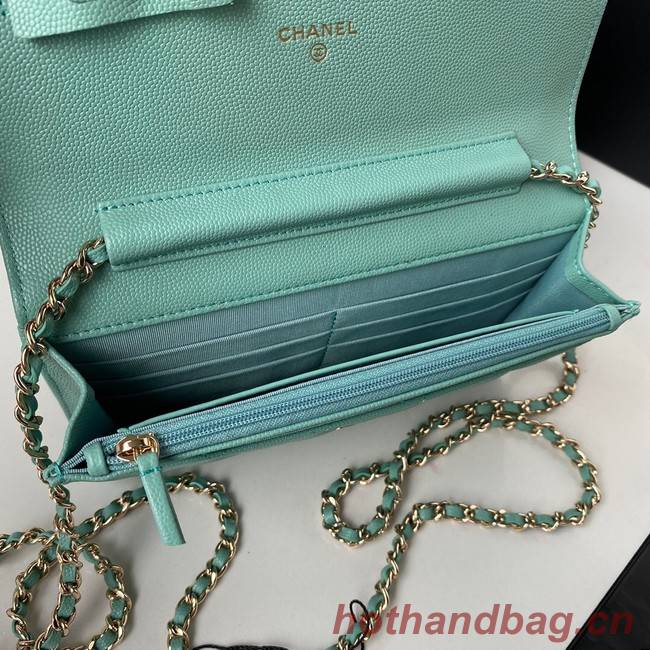 Chanel Grained Calfskin small Shoulder Bag AP33814 green 