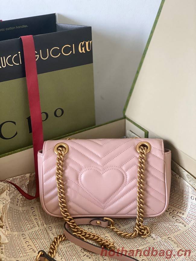 Gucci GG Marmont matelasse mini bag 446744 pink