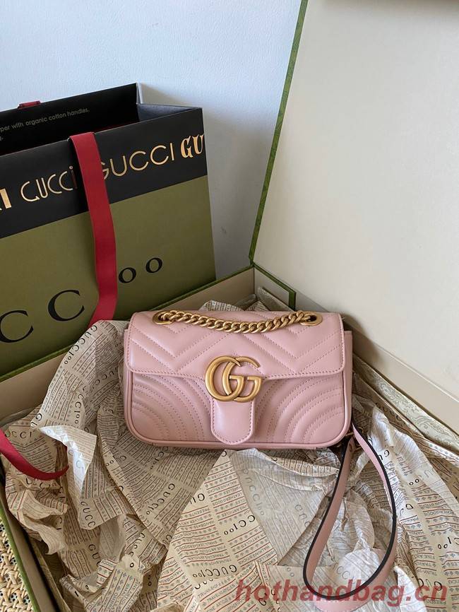 Gucci GG Marmont matelasse mini bag 446744 pink