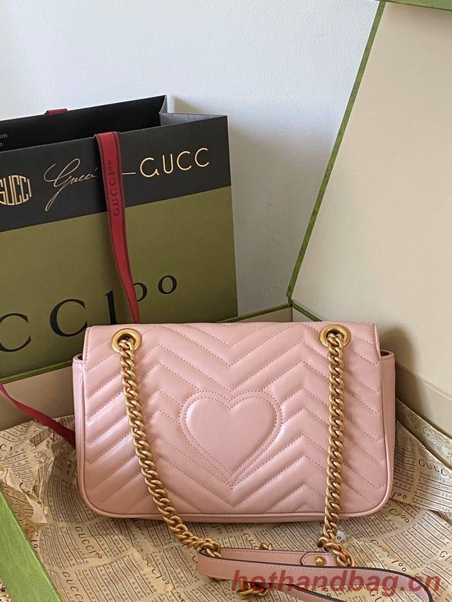 Gucci GG Marmont small shoulder bag 443497 light pink