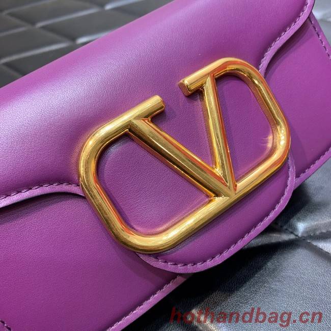 VALENTINO GARAVANI MINI LOCO Calf leather Shoulder Bag 1W2B0K purple
