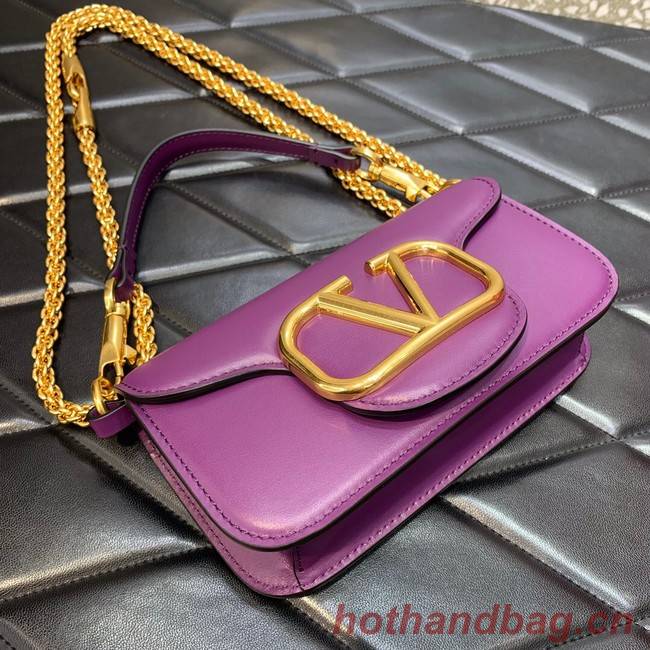 VALENTINO GARAVANI MINI LOCO Calf leather Shoulder Bag 1W2B0K purple