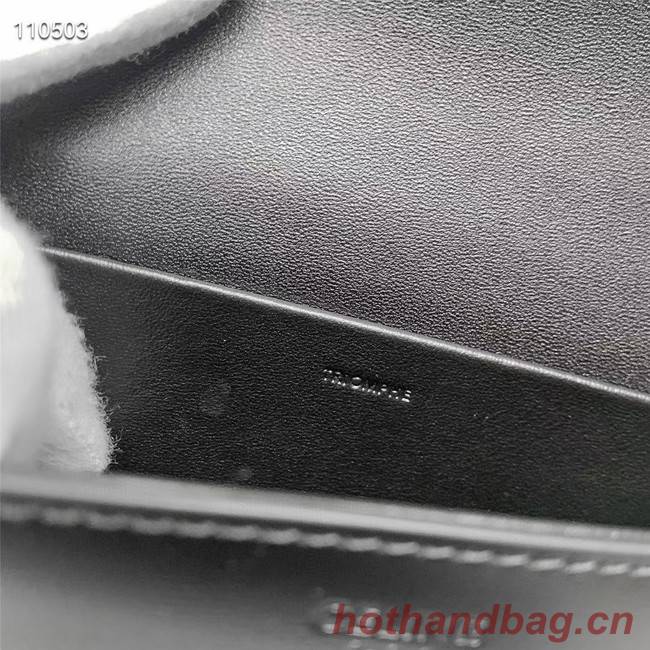 Celine CHAIN SHOULDER BAG CUIR TRIOMPHE IN SHINY CALFSKIN 199243 BLACK & BLACK