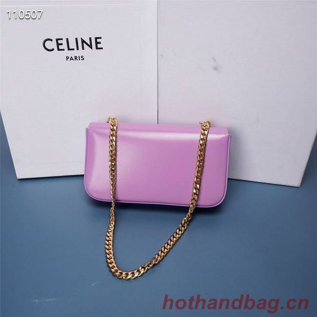 Celine CHAIN SHOULDER BAG TRIOMPHE IN SHINY CALFSKIN 199243 MAUVE