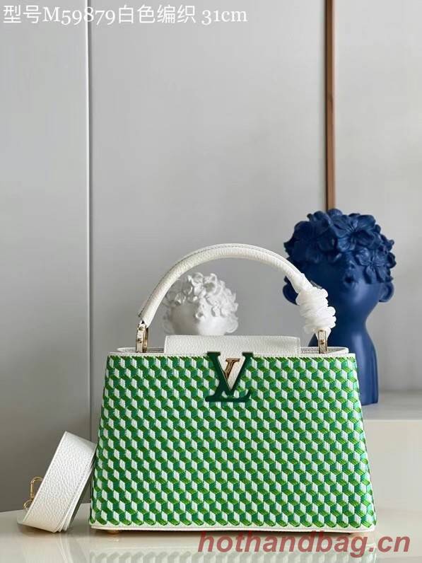 Louis Vuitton CAPUCINES M59879 White & Green