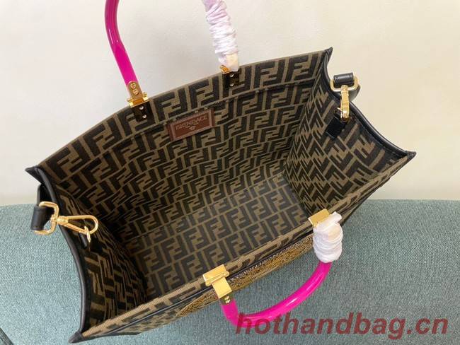 FENDI LARGE embroidery bag 8BH386AB brown