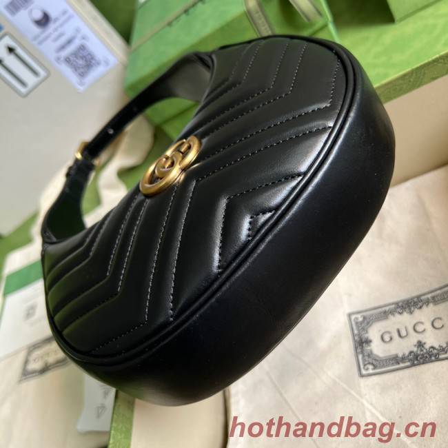 Gucci GG Marmont half-moon-shaped mini bag 699514 black