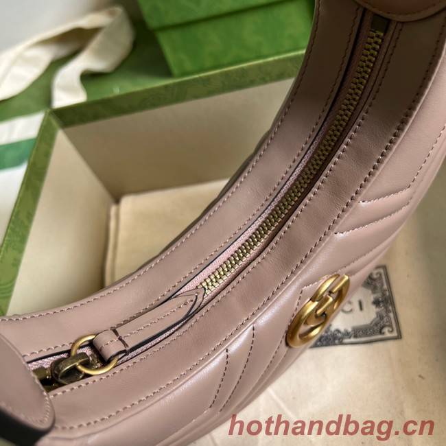 Gucci GG Marmont half-moon-shaped mini bag 699514 dark pink
