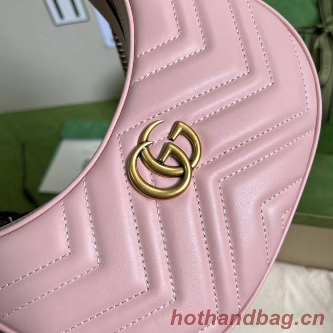 Gucci GG Marmont half-moon-shaped mini bag 699514 pink