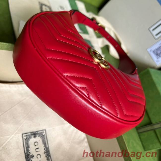 Gucci GG Marmont half-moon-shaped mini bag 699514 red
