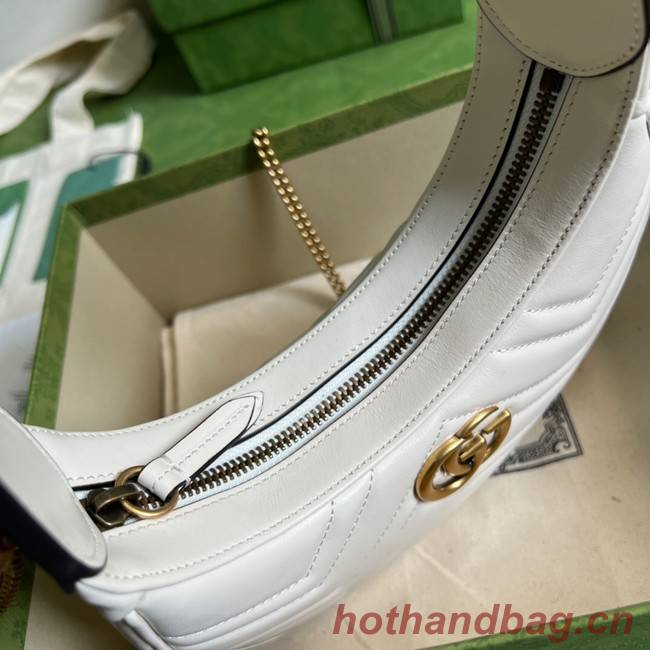 Gucci GG Marmont half-moon-shaped mini bag 699514 white