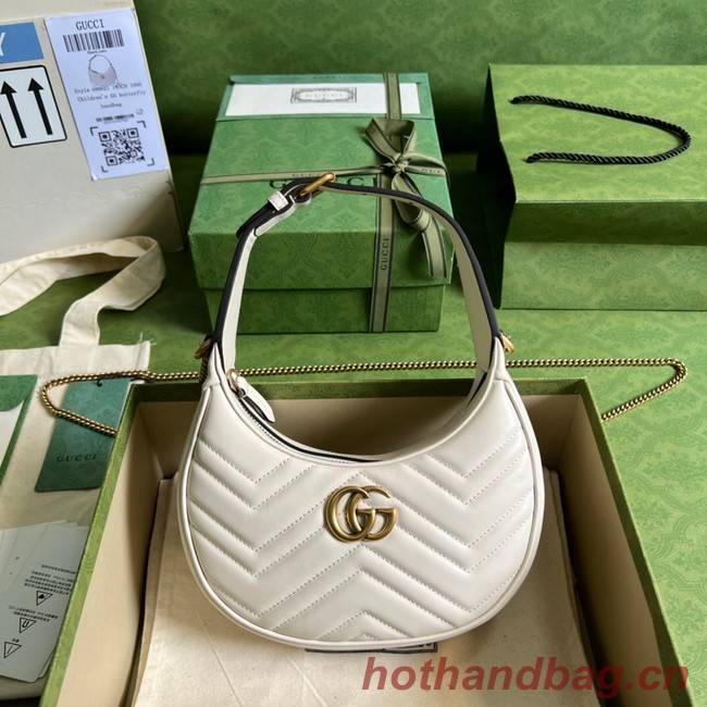 Gucci GG Marmont half-moon-shaped mini bag 699514 white