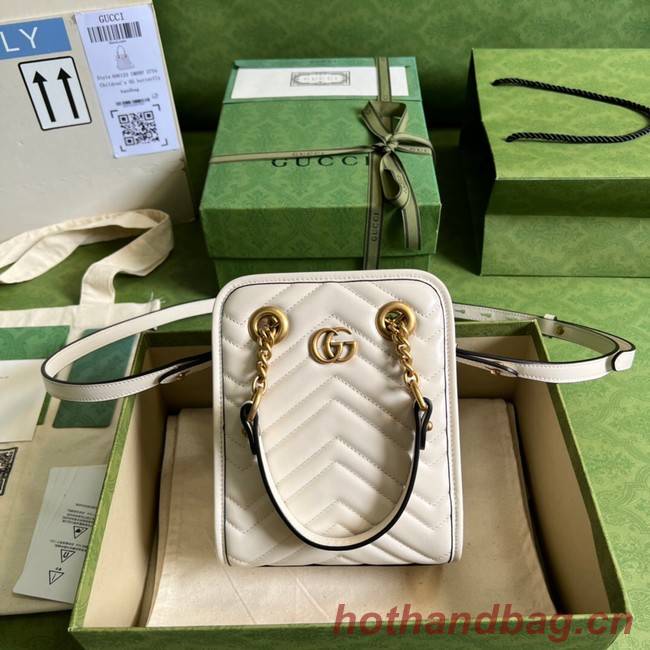 Gucci GG Marmont matelassé mini bag 696123 white