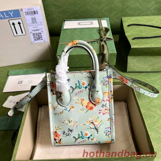 Gucci Mini tote bag with Interlocking G 671623 light blue