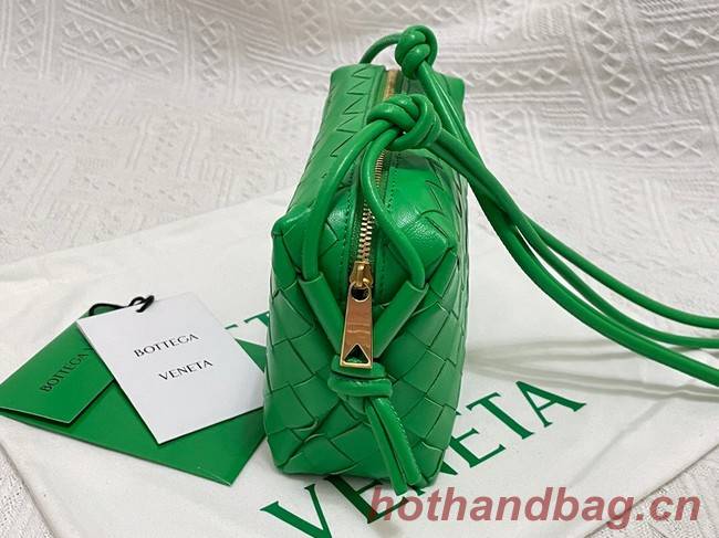 Bottega Veneta Mini intrecciato leather cross-body bag 680254 Parakeet