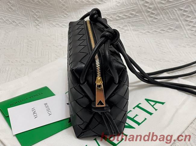 Bottega Veneta Mini intrecciato leather cross-body bag 680254 black
