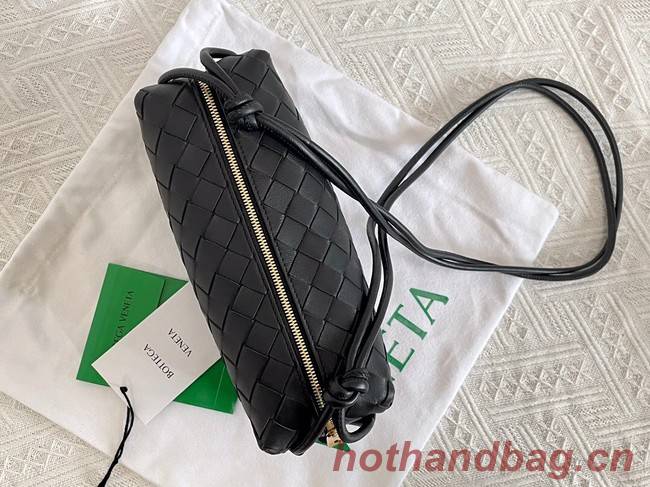 Bottega Veneta Small intrecciato leather cross-body bag 680255 Black