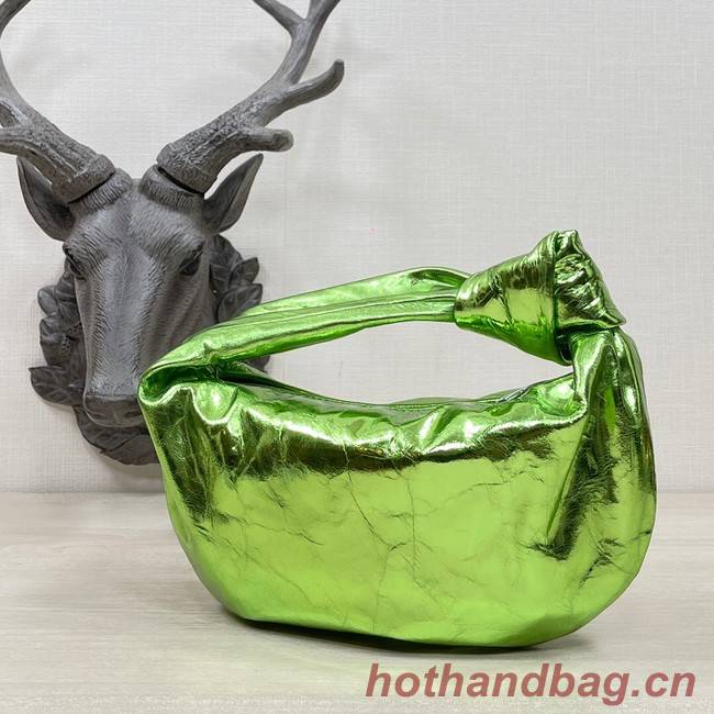 Bottega Veneta Mini intrecciato patent leather top handle bag JODIE 651876V Glittering green