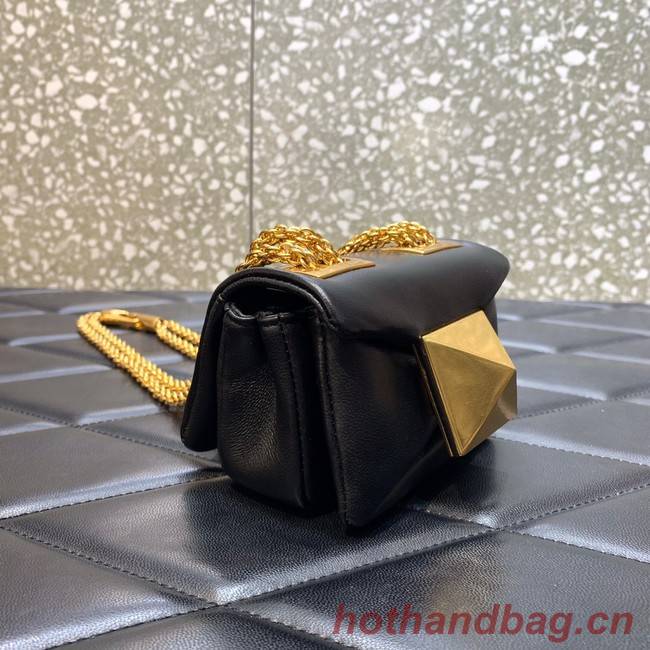VALENTINO GARAVANI mini One Stud Sheepskin Shoulder Bag XW0P0X98H black