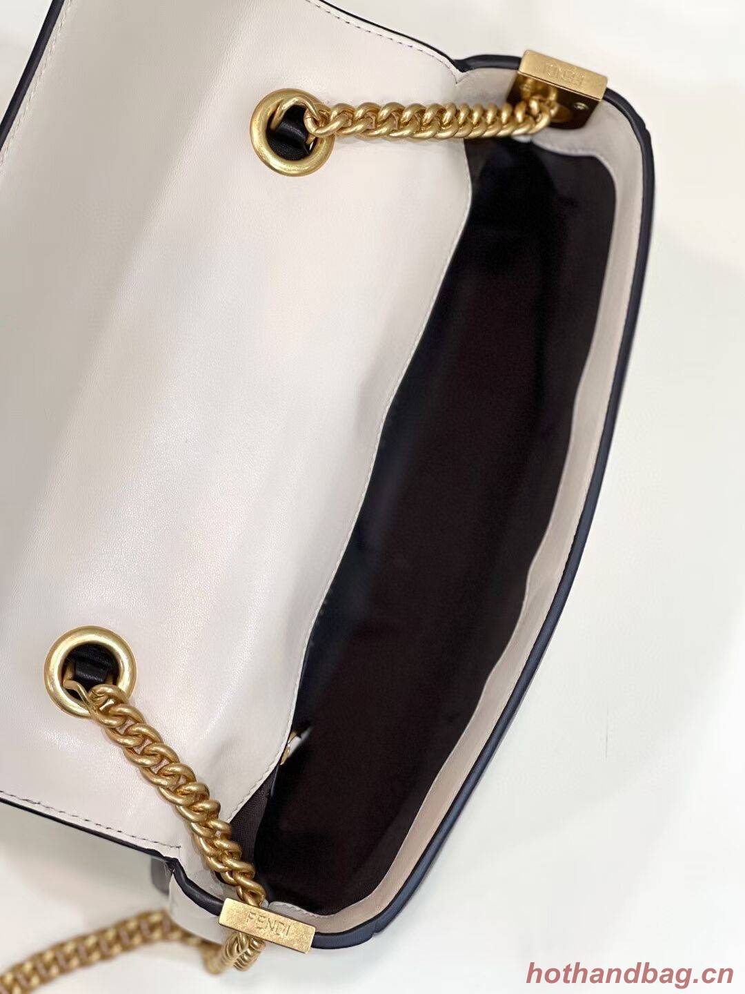 Fendi Baguette Sheepskin bag 8BR6550 Cream & black