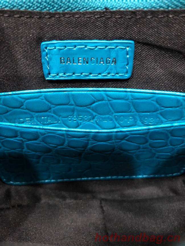 Balenciaga LE CAGOLE MINI PURSE WITH CHAIN 6958141 blue