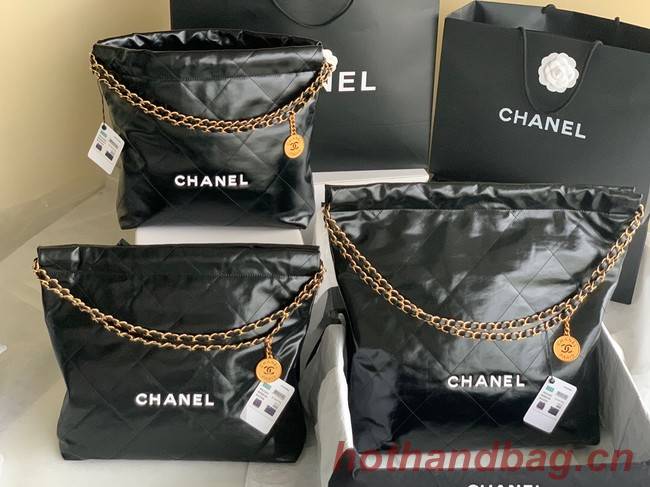 Chanel Calf leather shopping bag AS3261 black&white