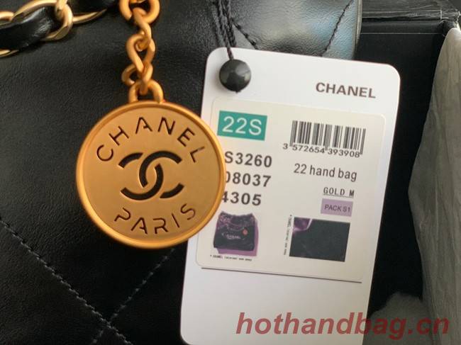 Chanel Calf leather shopping bag AS3261 black&white