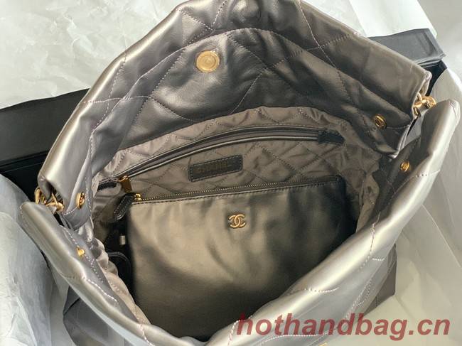 Chanel Calf leather shopping bag AS3261 silver grey
