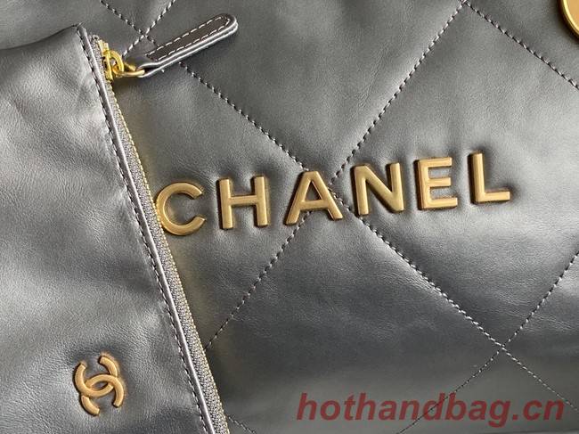 Chanel Calf leather shopping bag AS3261 silver grey