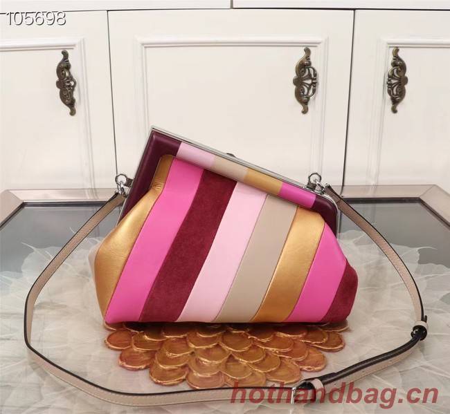 Fendi First Medium Leather bag with multicolor inlay 8BP127A multicolor