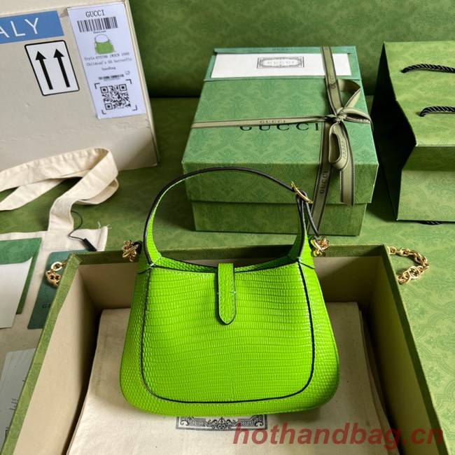 Gucci Jackie 1961 lizard mini bag 675799 Fluorescent green