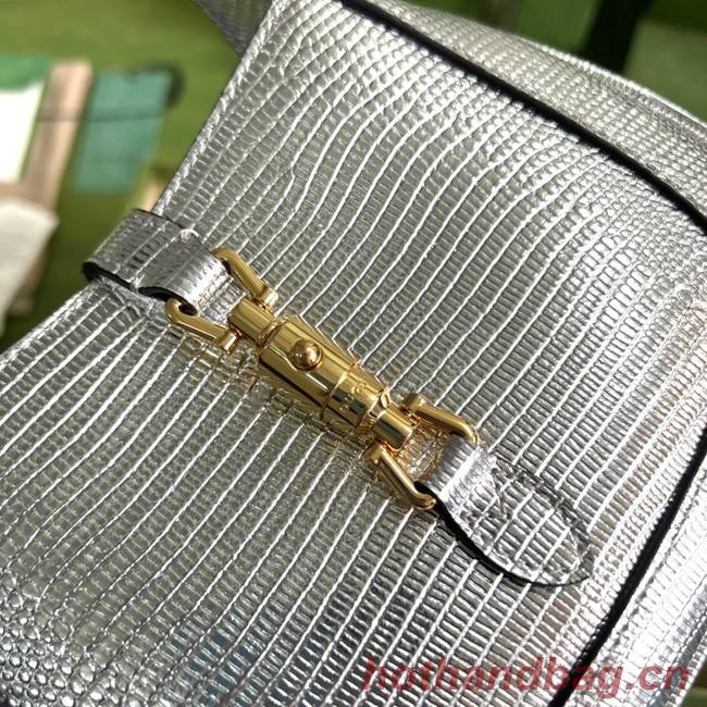 Gucci Jackie 1961 lizard mini bag 675799 Silver