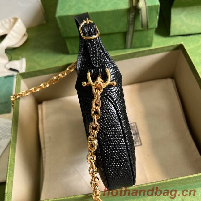 Gucci Jackie 1961 lizard mini bag 675799 black