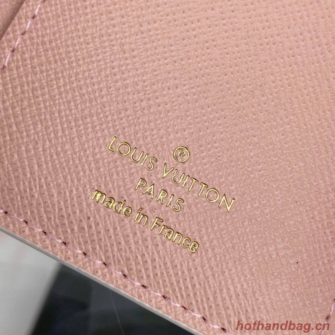 Louis Vuitton Monogram Denim Victorine ZOE WALLET N64022 Pink & Gold-Tone