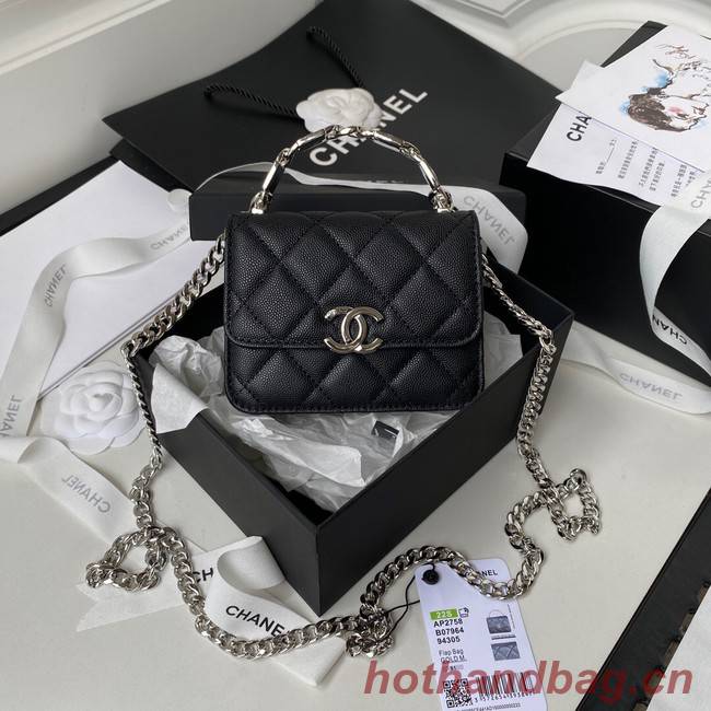 Chanel Grained Calfskin CLUTCH WITH CHAIN AP2758 black