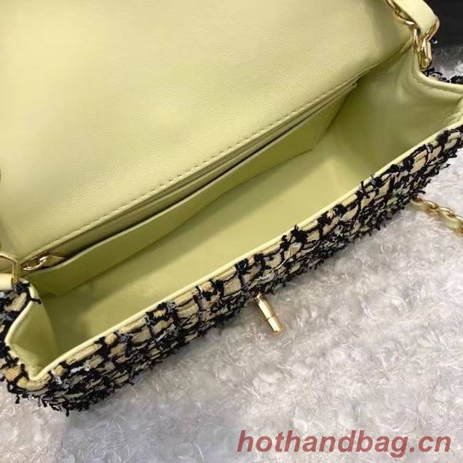 Chanel CLASSIC HANDBAG A01116 green& gold