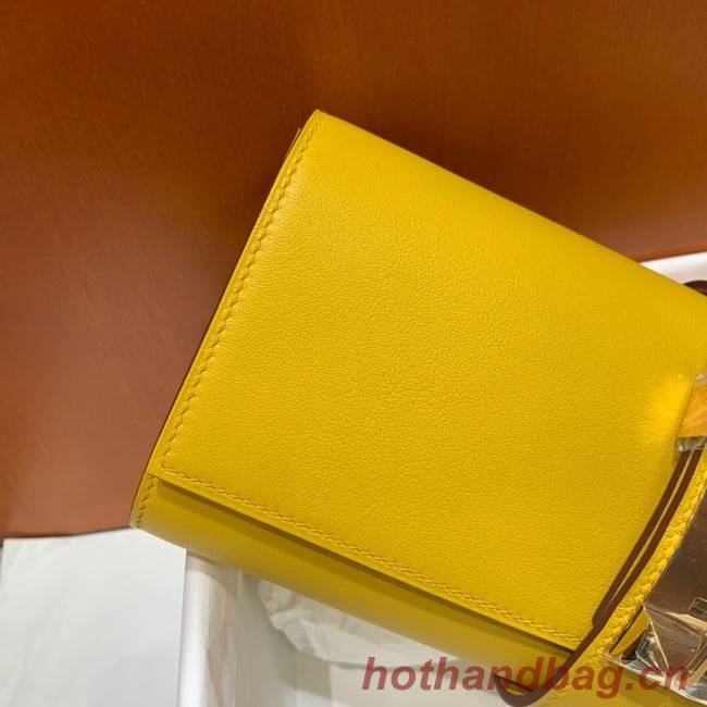 Hermes H Medor swift Leather Clutch 37566 yellow&Gold hardware
