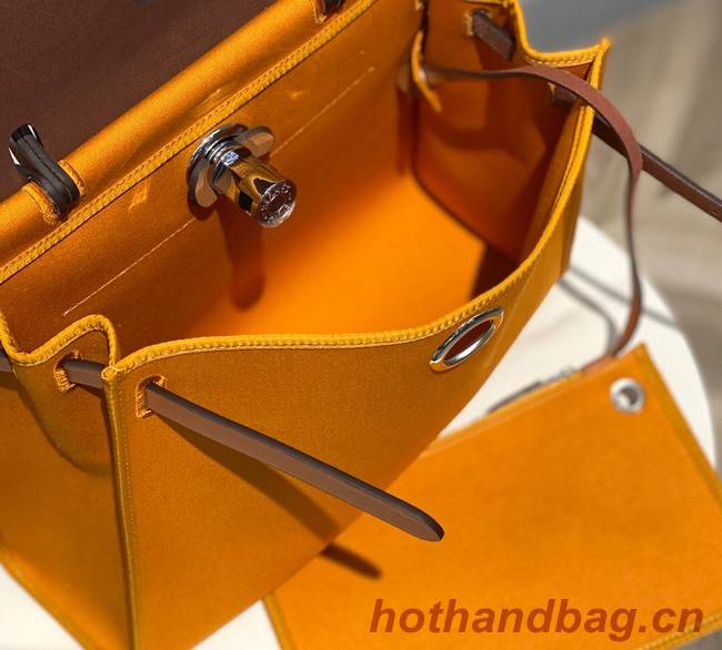 Hermes Herbag 31CM Original Canvas Leather & Calfskin 48887 yellow&brown
