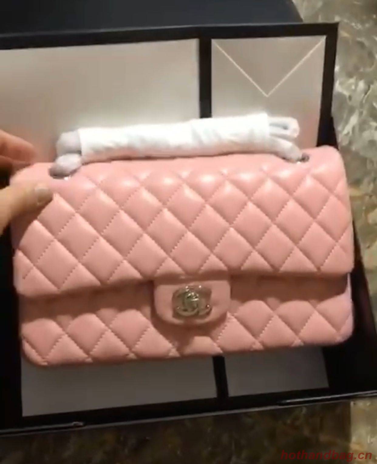 Chanel Flap Shoulder Bag Original Sheepskin leather A1112 light pink