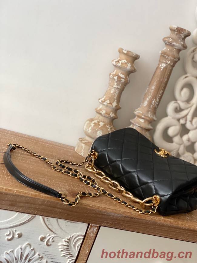 Chanel SMALL FLAP BAG Lambskin & Gold-Tone Metal AS3367 black