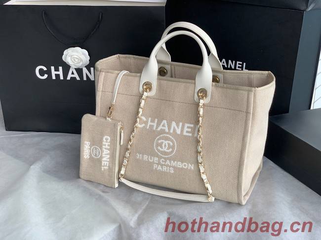 Chanel Canvas Tote Shopping Bag B66941 light gray