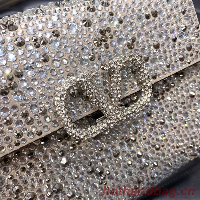 VALENTINO GARAVANI VSLING Shiny diamond Mini totebag XW2B0G9 Pearlescent grey